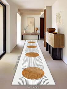 1 pieza Alfombra de terciopelo cristal con patrón geométrico moderno gris, 1000g/㎡, rectangular, antideslizante y lavable, adecuada para pasillo, sala de estar, cocina, comedor, oficina, para todo el año