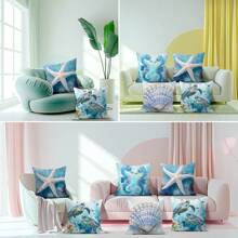 4pcs Ocean Animal Series Decorative Throw Pillow Covers, 45*45cm Single-Sided Printed - Multicolor - View 10