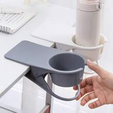 Porte-gobelet de bureau à pince pour économiser de l'espace, grande pince de table multifonctionnelle, support de tasse pour bouteille de boisson, blanc