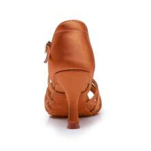 1 Pair Women's Latin Dance Shoes, Soft Sole Satin High Heel Dance Shoes For Dance Schools, Dance Recitals Performances