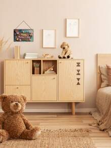 1 pieza Regalo clásico y minimalista para el Día de la Madre, con diseño de elementos florales, impresión plana de alta definición 2D, hecho de madera de alta calidad, decoración colgante de pared, decoración del hogar, decoración de cartel, decoración versátil de pared, decoración de entrada, uso versátil