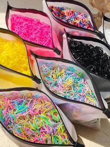 500 Pcs Silicone Hair Scrunchies With Bag Casual Hair Ties - Đầy màu sắc - Xem 1