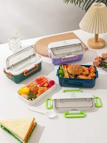 2025 New Cross-Border Plastic Bento Box, Student Cafeteria Compartment Lunch Box Microwave Safe Adult Office Lunch Container - Multicolor - View 1