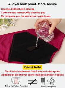 MEIYATING 4入組女士三角生理褲，防漏月經內衣，透氣網眼，舒適貼合 - 彩色 - 查看 7