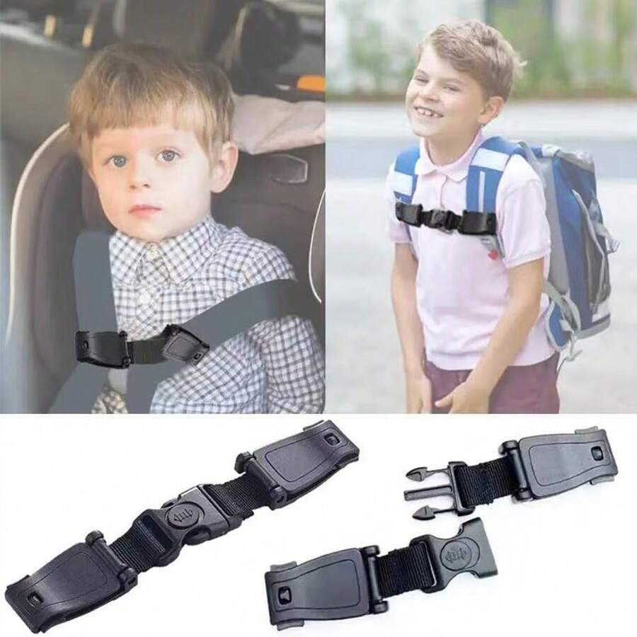 1pc Child Car Seat Strap Buckle, Backpack Strap Adjuster, Chest Clip Fastener, Car Accessories