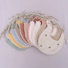 1pc Personalized Embroidery Name Baby Bib, Decorate & Gift For Baby Boy/Girl - Multicolor - View 10