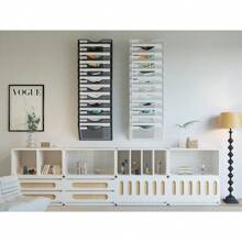 12 Tier A4 Mesh In Tray Wall Pocket File Holder Hanging Mail Organiser Magazine Storage Rack,White - White - View 7