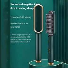 多功能二合一美发器和卷发器，干湿两用，陶瓷技术，110V 美国插头，多温度增量造型梳，女性礼物，母亲节礼物 - 美規A型插(110-127V) - 查看 15