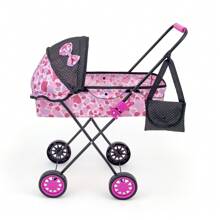 Carrinho de Boneca Infantil Reborn Menina Sag Toys Vaneza Luxo 79cm - Rosa chiclete - Visão 2