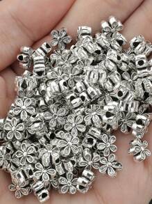 100 件/30 件合金双面花形隔珠，花卉图案，空心珠，适用于珠宝制作，DIY 串珠手链、项链、脚链、吊坠、手工配饰 - 彩色 - 查看 5