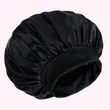 1PC Custom-Made Soft Satin Imitation Hair Sleeping Cap Wide-Brimmed High Stretch Hood Beauty Shower Cap Hair Care Hair Care Cap Women Care Satin Nightcap Gifts