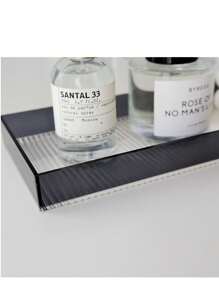 1 Set Transparent/Black Acrylic Vanity Tray, Bathroom Countertop Organizer, Kitchen Countertop Tray, Luxury Vanity Countertop Storage Rack For Cosmetics & Decor - Multicolor - View 7