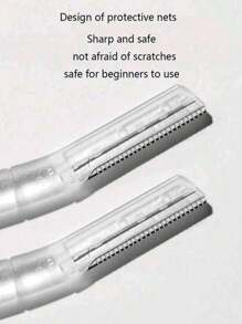 2pcs/Set Safety Eyebrow Trimmer & Shaver, Exfoliating Dermaplaning Tool, Body Hair Removal Trimmer And Face & Eyebrow Razor Set Long Handle Safety Blade With Precision Cover Women Eyebrow Shaping Tools Suitable For Or Travel Use