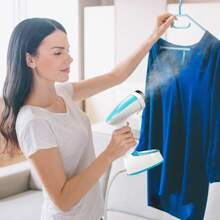 Reemix Steamer For Clothes, Folding Handheld Design Garment Wrinkles Remover, 20g/Min Strong Penetrating Steam, 25-Sec Fast Heat-Up, For Home, Office And Travel (Aqua)