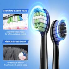 JTF  Electric Toothbrush For Adults - Teeth Whitening Toothbrush With 6 Brush Heads And A Travel Case, Fast Charging For 60 Days Use Waterproof Toothbrushes - màu đen - Xem 6