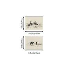 1/2 件复古横向墙壁艺术画牛仔和马匹素描画帆布印刷画，卧室、客厅或办公室的西部装饰，马匹素描印刷乡村农舍装饰，Retroniva 艺术海报，送给他的礼物，无框 - 彩色 - 查看 8
