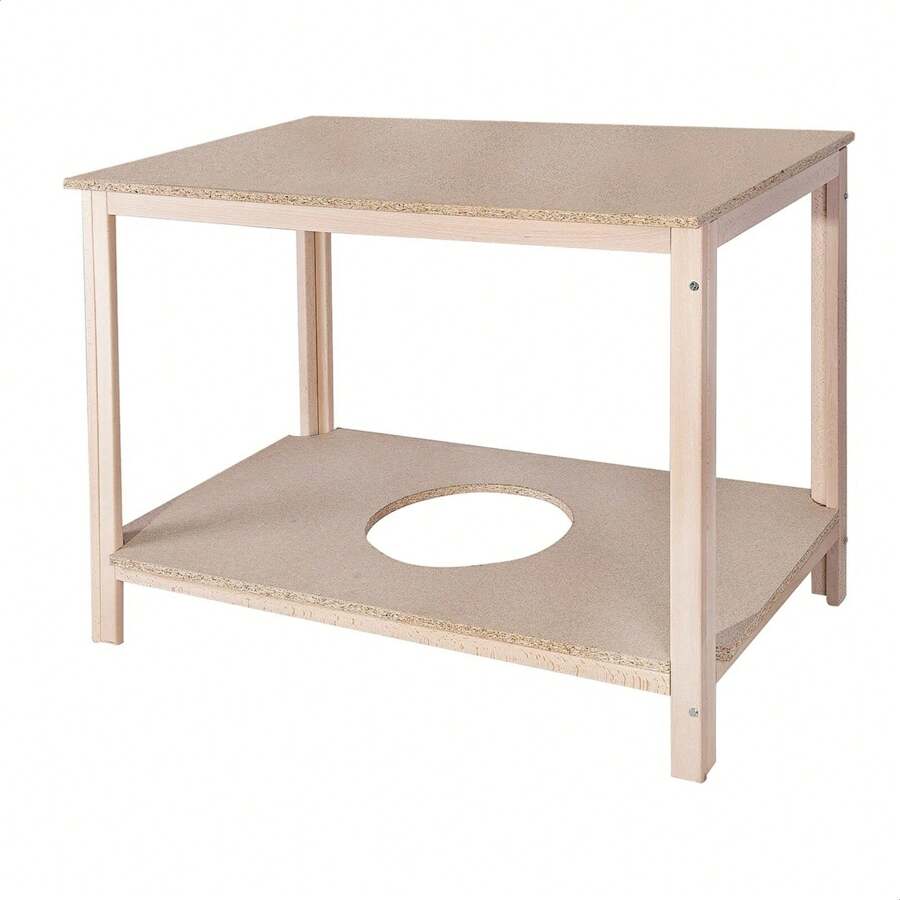 WELL HOME - Coffee Table Made Of Beech Wood, UNvarnished Finish, 102x65x65 Cm. Free Shipping 24/72h. - Beige - View 1