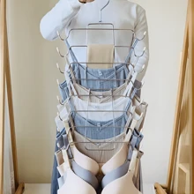 1pc Multi-Functional Foldable Stainless Steel Garment Rack, Household Stainless Steel Lingerie Storage Rack, Multi-Layer Non-Marking Storage Shelf, Clothes Storage Hanger, Storage Supplies - Silver - View 3