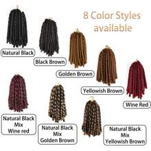 柔软钩编发 1 件 30 股/包 合成 Dreadlocs 8 英寸渐变色接发 适合非洲女性 - 二合一直发和编织发造型（8 种颜色，30 股/件） - 彩色 - 查看 2