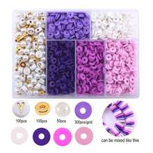 1750pcs Polymer Clay Bead Bracelet Making Kit, Spacer Flat Round Polymer Clay Beads For Jewelry Making, DIY Handmade Beaded Necklace Earrings Charm Pendant - Soft Clay Bead Set - View 6