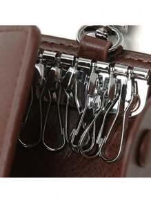 1 pieza Bolsa compacta para llaves, billetera con llavero organizada con cierre de broche , bolsa de llaves de moda con opciones de multicolor, accesorio unisex mini cartera