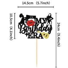 创意迪斯科舞者纸杯蛋糕装饰物、黑色闪光水龙头音乐舞者纸杯蛋糕装饰品、音乐主题生日派对蛋糕装饰用品 - 彩色 - 查看 8
