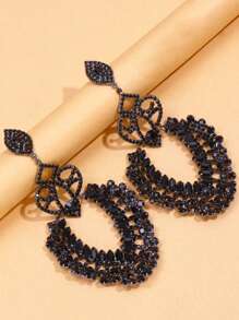 1 Pair Gunmetal Gun Shaped Geometric Pendant Drop Earrings, Alloy Exaggerated Sexy Design Suitable For Formal Events And Daily Wear