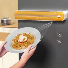 塑料厨房薄膜切割器和分配器 - 整理保鲜膜、烘焙纸和锡箔 - 食品包装必备厨房储存工具，最大容量为直径 4.5 厘米/1.77 英寸的厨房用纸