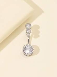 1件性感肚脐环，镶嵌水晶锆石，垂坠式肚脐钉，派对饰品，女士身体饰品 - 星星 - 查看 4