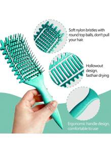 2025新款卷发定型梳,卷发梳,卷发造型梳,男女通用卷发梳理造型梳,发梳,梳子,美发工具,美发产品及配件,适用于理发店、美容院、返校季、旅行度假等场合,女士美发配件,梳子,解结梳,木梳,发梳,卷发梳 - 彩色 - 查看 8