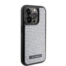 Karl Lagerfeld Karl Rhinestone Logo Metal Case For IPhone 15 Pro - Silver - Silver - View 4
