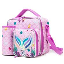 Lancheira Bolsa Para Crianças Meninas Com Alça De Ombro Destacável Para Creche Escola Unicórnio Rosa Lancheira Para Estudantes Da Escola - Kits de refeição - Ver 11