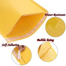 30 piezas Sobres acolchados de burbujas de papel kraft amarillo, sobres de envío autoadhesivos, para regalos del Día de la Madre, damas de honor, regalos de graduación, regalos de cumpleaños, regalos de boda, cumpleaños, novia, boda