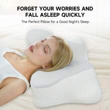 Z-HOM 2 Pack Value Bundle Cervical Neck Pillow For Sleeping, Ergonomic Contour Side Sleeper Pillows Perfect For Families, Orthopedic Pillow For Neck Relief Support, Memory Foam Pillows Back Stomach Sleepers - Gray - View 4