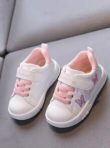 1雙新款時尚可愛幼兒走路鞋，適合1-4歲，室內/戶外四季通用，防滑軟底，輕量舒適厚底，耐磨鞋頭，低筒休閒運動球鞋，魔鬼氈黏扣式嬰兒鞋 - 粉色 - 查看 8