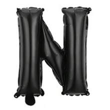 16 英寸黑色字母和数字气球铝箔氦气黑色字母派对气球聚酯薄膜气球字母和数字气球铝箔适用于生日婚礼周年派对装饰 - 黑色 - 查看 26