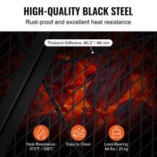 X-Marks Fire Pit Grill Grate, Foldable Round Cooking Grate, Heavy Duty Steel Campfire BBQ Grill Grid With Handle And Support X Wire, Portable Camping Cookware For Outside Party, 36 Inch Black - Black,Product Size: Φ36x1 in - 查看 4
