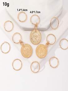 6/9/11 件时尚蝴蝶、星星、硬币吊坠编织发圈，适合时尚女孩 - 彩色 - 查看 11