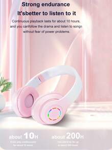 Gradient Color Wireless Headphones, Long Battery Life, HiFi Stereo Foldable Lightweight Headset,Gaming Headphones,Colorful LED Light,Gaming/Office/Party/Work/Call/, Compatible With Smartphone, Computer,TF/3.5MM
