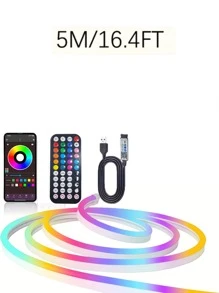 1 个带 APP 遥控器的霓虹灯带，LED 霓虹灯绳灯适用于卧室、游戏室、露台、花园、生日派对、户外装饰、防水、多种模式、室内音乐同步、室内/室外装饰 - 彩色光 - 查看 13