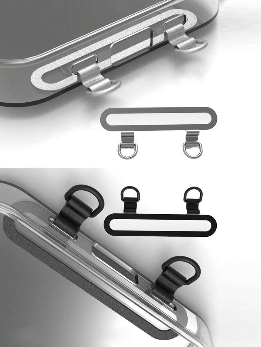 1pc Stainless Steel Double Buckle Cell Phone Lanyard - Multicolor - View 1