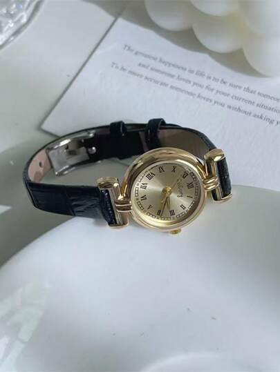 [节日礼物] 法国奢华英伦风格女生手表，高中生和大学生，优雅小巧石英表