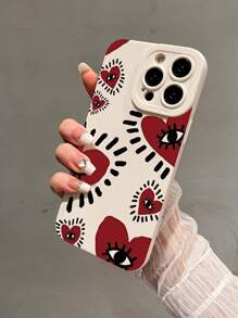 心形大眼睛手机壳适用于 iPhone 14 Pro、16/15 Pro Max、iPhone 13 Pro Max、14、12 Pro、11 Pro、Xs、Xr、Xs Max、7 和 8 Plus，全新保护壳 - 彩色 - 查看 2