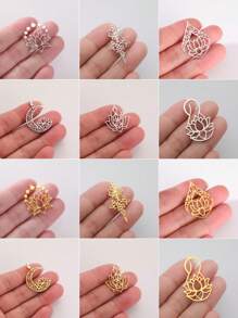 1 件不锈钢花卉莲花吊坠，经典复古美丽优雅，可用作项链、钥匙扣、DIY 珠宝配件，适合作为礼物 - 蓮花系列 - 查看 12