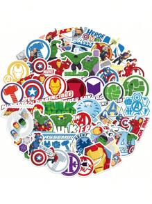 Disney 50 Piezas de pegatinas de Disney Marvel Avengers con dibujos animados y graffiti, adecuadas para maletas, patinetas, equipaje, portátiles, teléfonos, artículos de papelería creativos y juguetes