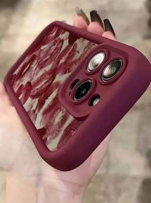 嘴唇 1 件唇印图案全覆盖 TPU 防震手机壳适用于 16、15、14、13、12、11 Pro Max、系列防水防摔防刮