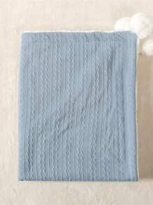 Customizable Name Embroidered Jacquard Knit Pom-Pom Baby Blanket, Infant Faux Sherpa Nap Mat, Baby Stroller Cover Blanket - Multicolor - View 19