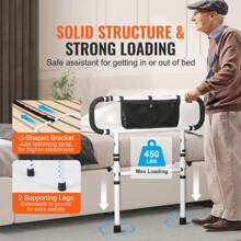Bed Rails For Elderly Adults. The Bed Assist Rails For Seniors Can Be Folded At 180°/90°. They Have A Load-Bearing Capacity Of 450 Pounds/300 Pounds. The Side Rail Handrails Are Equipped With Handles That Can Be Adjusted In Four Levels, And There Are Storage Pockets. These Bed Rails Are Suitable For King-Size Beds, Queen-Size Beds, Full-Size Beds And Twin Beds. - 40.55 x 30.51 x 36.85 in - 查看 2