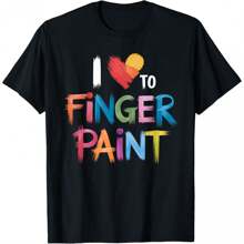 I Heart Love To Finger Paint I'm Paint T-Shirt - Black - View 1