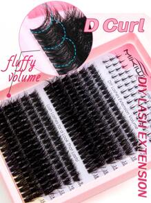 Fluffy Volume D Curl Lash Clusters DIY Set With Bottom Lashes Mixed Length For Beginners - màu đen - Xem 10